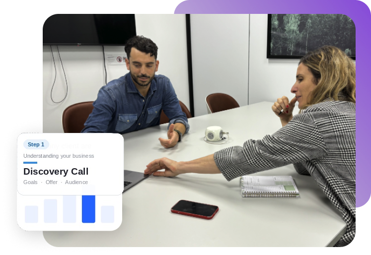 Step 1 – Book a discovery call with Double Espresso